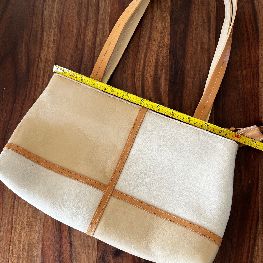Chabeli leather purse Two-Tone beige caramel and ivory cream - Picture 7 of 10